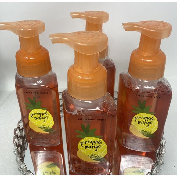 BATH & BODY WORKS PINEAPPLE MANGO Gentle Foaming Hand Soaps 8.75 oz NEW X4 - Picture 3 of 3